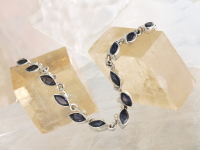 Iolite Bracelet in Sterling Silver & Brass